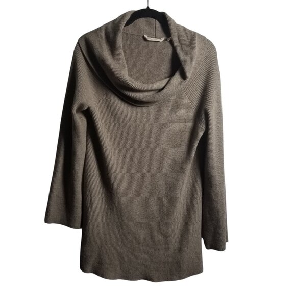 Soft Surrounding Women's Brown Cowneck Wool Cashmere Blend Cozy Sweater Sz L - Picture 1 of 4